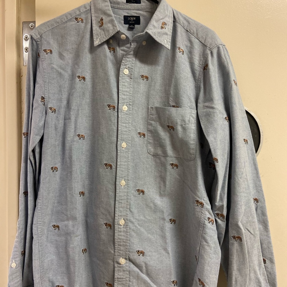 J Crew Men’s Dog Print Button Up